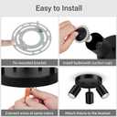 BoostArea LED 3 Light Track Lighting Kit, LED Track Lighting Fixtures, Black Round Ceiling Spot Lighting, Flexibly Rotatable Light Head for Kitchen, Living Room, Bedroom, GU10 Bulb Not Included
