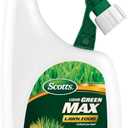 Scotts Liquid Green Max Lawn Food: 2,000 sq. ft., 2-in-1 Fertilizer and Iron Supplement, Use on Any Grass Type, 32 oz.