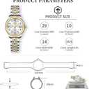 Taxau Gold Silver Two Tone Women Stainless Steel Watch Small Wrist ElegantDress Watch for Women Fashion Luxury Waterproof Day Date Analog Quartz Ladies Watches