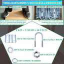 2 Set Trailer U Bolt Kits for 3500 lbs 2-3/8" Round Axle, 6-1/4" Long,1-3/4" Leaf Springs, Trailer Axle U Bolts Leaf Spring U-Bolt Kits