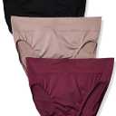 Warner's Women's Allover Breathable Hi-Cut Panty (XX-Large, Amaranth / Mink / Black)