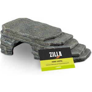 Zilla Herp Hotel, Naturalistic Hide and Basking-Platform for Leopard Geckos, Bearded Dragons, Anoles, Large