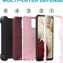for Samsung Galaxy A12 case, Heavy Duty case,[ with Clip],[Shockproof] [Dropproof] [Dust-Proof] (WineRed-Pink)