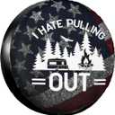 I Hate Pulling Out Spare Tire Cover for Rv SUV,Funny Waterproof Wheel Protectors Cover Universal Fit for Camper Trailer Truck Accessories Travel, 14 inch