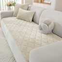 Fuzzy Pet Couch Covers for Dogs Washable, Non Slip Couch Covers for 2 Cushion Couch Pet Friendly, Thick Soft Loveseat Covers, Dog Couch Cover Protector Couches Mat (27.6" X 59", Beige)