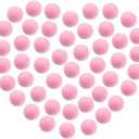 CHAKANLX 48 Pieces Power Popper Refill Balls Soft Foam Balls Approx 1.2 Inch in Diameter, Foam Balls for Popper Air Blaster Toy Guns, Replacement Foam Bullet Ball for Shooting Game Toy Guns (Pink) + 3 Pack Clear Boxes with Lids