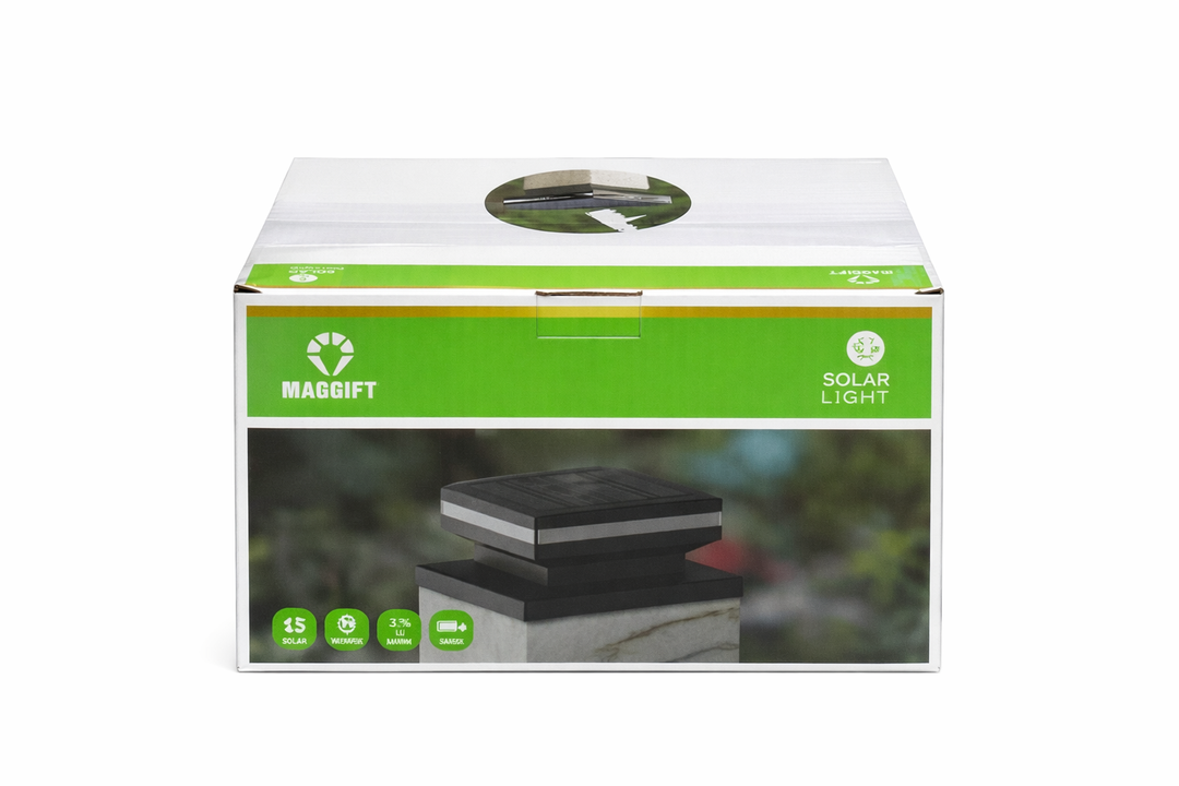 Maggift Solar Post Cap Light 6 Packs, Solar Fence - Post Lights Outdoor Waterproof for Wooden/Vinyl Post, Black Deck Post Cap Light Solar Powered with Warm White for Garden/Patio/Porch