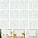 White Flower Wall Panels Backdrop with Green: Wedding Artificial Flower Wall Backdrop 3.75ft by 5ft Hydrangea Floral Wall for Anniversary Graduation Party Decoration (12 Pcs 15 x 15 Inch)