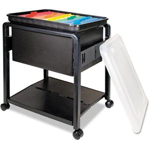 Advantus 55758 Folding Mobile File Cart, 14-1/2w x 18-1/2d x 21-3/4h, Clear/Black