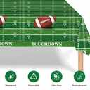 3Pcs Football Tablecloth Disposable, Football Party Decorations, Plastic Touchdown Table Cover, Green Football Field Table Cloth for Game Day Party Tailgate Decorations, 54 x 108 Inch
