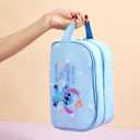 MINISO Stitch Cartoon Print Makeup Bag, Cosmetic Organizer with Zipper, Travel Toiletry Bag for Women