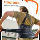 Ultra Breathable Work Back Brace for Men & Women [Upgraded Medical-Grade Support] Lower Back Support Belt with Removable Suspenders - Pain Relief for Lifting, Warehouse, Construction, Moving, Large
