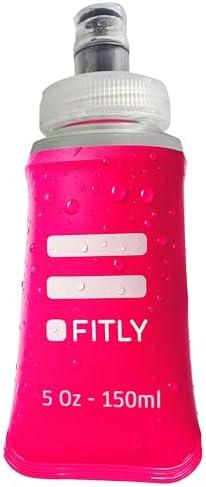 FITLY Soft Flask - Shrink As You Drink Soft Water Bottle for Hydration Pack - Folding Water Bottle Ideal for Running, Hiking, Cycling, Climbing & Rigorous Activity