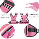 Adjustable Weighted Vest for Women & Men, 4-10lb/11-20lb/20-32lb Vest with 6 Ironsand Weights for Strength Training and Home Workout, Weight Vest with Reflective Strip for Running, Walking (Pink)
