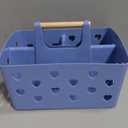 Anyoifax Portable Shower Caddy Plastic Shower Basket Organizer Divided Bathroom Caddy Storage Cleanning Caddy Tote with Handle for College, Dorm Room, Kitchen, Dark Blue