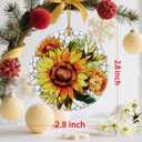 2 x Vibrant Sunflower Christmas Ornaments: Christmas Decorations for Tree & Holiday Decor  Holiday Presents, Gift Ideas for Friends, Coworker, Gardener, and Sunflower Lover