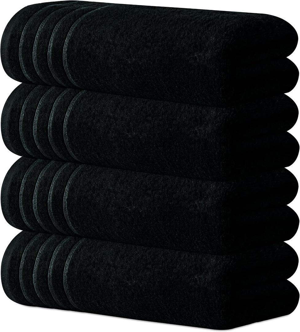Avalon Towels Bath Towels Set of 4, Size 30 x 60 Inches, Highly Soft and Absorbent, Quick Drying, Lightweight, Perfect for Daily Use