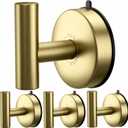 DGYB Large Suction Hooks for Bathrooms - Gold Towel Hooks Stainless Steel - 15 Lb Capacity - Removable, Heavy Duty (4 Pack-Brushed Gold)