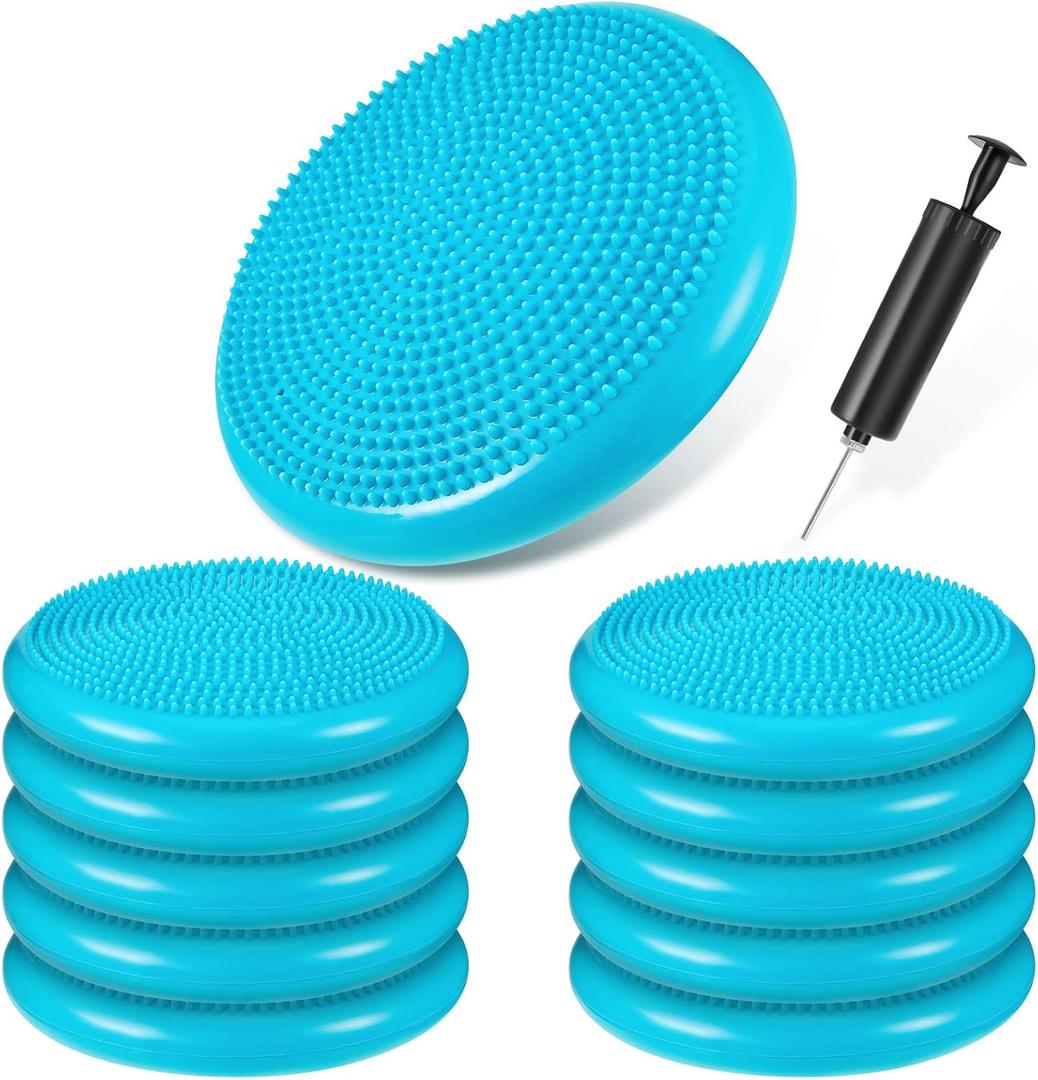 10 Pcs Wobble Cushion Wiggle Seat for Sensory Kid Flexible Seating Promotes Active Learning Improves Student Productivity Stability Inflated Balance Disc Pad with Air Pump for Classroom (Mint Green) 10 Pcs Wobble Cushion Wiggle Seat for Sensory Kid Flexible Seating Promotes Active Learning Improves Student Productivity Stability Inflated Balance Disc Pad with Air Pump for Classroom (Mint Green)