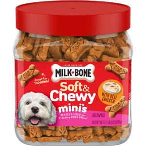 Milk-Bone Soft & Chewy Minis Dog Treats, Chicken, 18 Ounce Made with Real Chicken Breast (EXP 10/29/26)