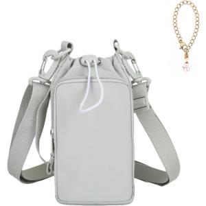 Water Bottle Holder with Phone Pocket for 40/32 oz,Water Bottle Holder/Sleeve with Adjustable Shoulder Strap and Charm. (Light Green)