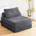 Folding Chair Bed, Convertible Sofa Bed with Pillows,Fold Out Chair Bed with High-Density Foam,Chair Bed Sleeper for Adults Perfect for Living Room Hotel Apartment Single, Dark Gray