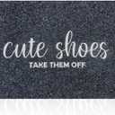 Welcome Mats for Front Door Mats Cute Shoes Take Them Off for Home Entrance with Rubber Backing Mats Heavy Duty Entryway Doormat for Floor Laundry Rooms Mudrooms Garage 47 x 18 Grey