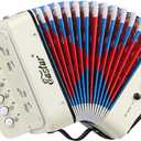Eastar Kids Accordion Toy Accordian Mini Musical Instruments 10 Keys Button for Child Children Kids Toddlers Beginners (White)