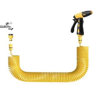 Spring Retractable High-Pressure Car Wash Water Gun Set, Expandable 25-50 ft, Reinforced Connectors XXX