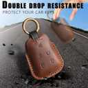 Fits The Remote for Cadillac Key fob Cover Perfectly, Compatible with 2015-2020 CT4 CT5 CT6 XT4 XT5 XT6 ATS CTS SRX XTS 5 Button Key Fob Chain Case Shell/Brown