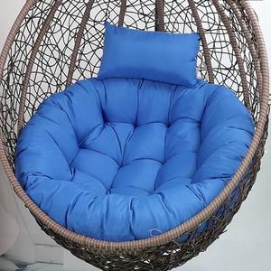 Eoieov Outdoor Egg Chair Cushion Waterproof with Headrest Pillow Blue Thicken Hanging Chair Cushions Replacement for Proch Patio Backyard Furniture