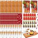 LemonRoad 12 Set Christmas Cutting Board Gift Christmas Reindeer Cutting Board with Knives Forks Kitchen Towels Merry Gift Tags Charcuterie Boards Bamboo Serving Tray for Xmas Birthday Party Favors