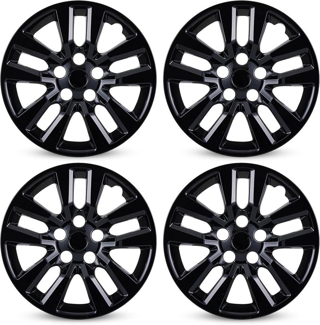 16 inch Hubcaps Compatible for 2013-2018 Nissan Altima Sedan - (Set of 4) Wheel Covers 16in Hub Cap Cover fit for 13-18 Altima Sedan- Black Snap On Hubcap Accessories for 16 inch Wheels