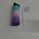 [2-IN-1 LID] Insulated Water Bottle with Silicone Boot (36hrs Cold/18hrs Hot) - DIY Stickers, Leakproof, BPA Free, 24 oz (Hydrangea)