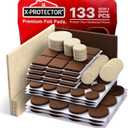 Felt Furniture Pads X-PROTECTOR 133 PCS Premium Furniture Pads - Felt Pads Furniture Feet Best Wood Floor Protectors - Protect Your Hardwood & Laminate Flooring! Brown and Beige