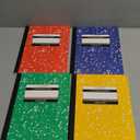 Composition Book  100 Sheets, Wide Ruled, 9.75 x 7.5 inch  Durable Cover  School & Office Use  Pack of 4 - Color Marble Design