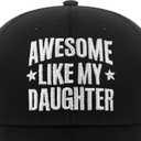 Awesome Like My Daughter Hat, Birthday for Papa, Stepdad, Grandpa Black (Black)