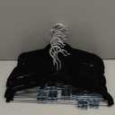 Amazon Basics Velvet Non-Slip Skirt Clothes Hangers with Clips, 360 Degree Rotatable Hook, Sturdy Construction, Organize Pants and Skirts, Black/Silver, 50-Pack