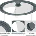 Universal Lid for Pots, Pans, and Skillets - 2 Pack Silicone Replacement Pan Lid Fits 7", 8" 9" & 10", 11", 12" Cookware - Tempered Glass Pot Lid Cover for Frying Pans, Cast Iron, CrockPot