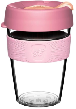 KeepCup Original, Lightweight Plastic Reusable Coffee Cup with Splashproof Sipper Lid - Medium 12oz/340ml - Peaches