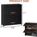 Shoe Rack, 5 Tier Shoe Storage Cabinet with Door 20 Pair Plastic Shoe Shelves Organizer for Closet, Entryway, Hallway, Bedroom, Black