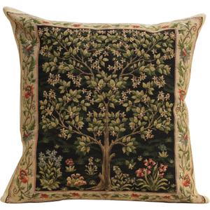 Charlotte Home Furnishings Throw Pillow Covers Decorative Boho Pillow Covers for Couch Living Room Black Tree Square Cushion Cases 18x18 in European Cotton Jacquard Woven for Cozy Bedroom Decor