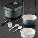 Midea 8 Cups Uncooked Rice Cooker, Non-stick Ceramic Rice Cooker with Celadon Coated Inner Pot, 15 Smart Cooking Programs, 4L, MRD401T2BMB