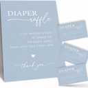 TPYEN Diaper Raffle Set For Baby Shower - Minimalism - 1 Standing Sign & 50 Diaper Raffle TicketsGender Reveal, Baby Announcement Party Decorations & Supplies(Navy)- NBK - A10