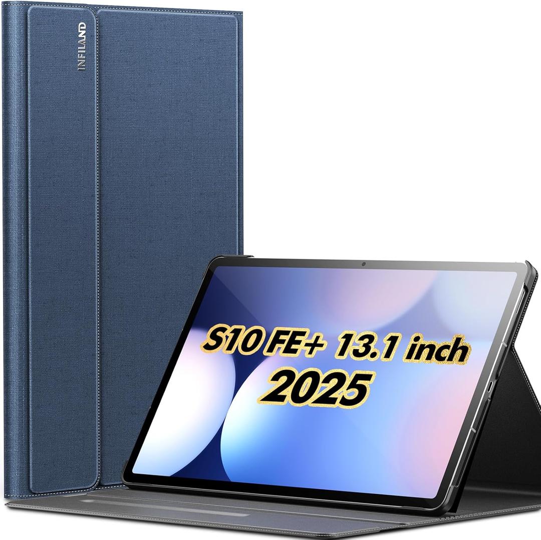 INFILAND Case for Samsung Galaxy Tab S10 FE Plus 5G, Slim Multi-Angle Stand Cover with S Pen Holder for Galaxy Tab S10 FE+ 13.1 Inch (SM-X620/SM-X626B) 2025 Tablet Auto Wake/Sleep (Blue)