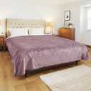 Electric Heated Blanket Queen Size 84x90 Inch - Super Soft Flannel, 10 Heat Settings, 1-12H Automatic Shutoff, Dual Zone Controls, Machine Washable, Ideal for Couch & Sleeping (Purple)