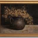 Gold Framed Wall Art Vintage Moody Floral Canvas Art Prints Dark Botanical Paintings Wall Decor Fall Rustic Farmhouse Artwork French Country Cottage Pictures for Living Room Bathroom 16x24in