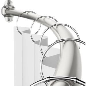 Mcrbeay Curved Shower Curtain Rod, Adjustable 40-72 inches Extra Wide Curved Shower Rods for Bathroom, Rust proof Shower Rod, Stainless Steel Curved Curtain Rod for Shower, Bathtub, Brushed Nickel