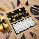 5 x Jumbo Birthday Money Card for Cash Gift Holder with Envelope, 14 x 8 Inch Surprise 18th Birthday Decorations Fun Way to Give Money for Men Women Teenager (Black)