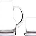 Lily's Home 16 oz Glass Water Carafe for Bedroom or Kitchen - Carafe with Cup Lid & Handle, Perfect for Bedside or Desktop Use, Modern Design